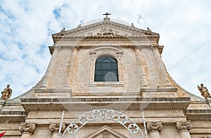 Facade of the mother church of Saint Giorgio Martire in Locorotondo, province of Bari, Puglia