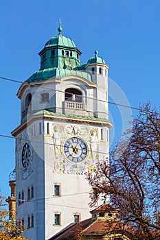 Facade of Mullersches Volksbad building 1901, Munich, Germany photo