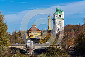 Facade of Mullersches Volksbad building 1901, Munich, Germany photo