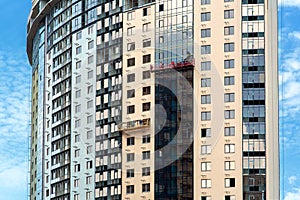 The facade of a multistory building.