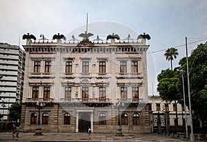 facade of the Museu da RepÃºblica (PalÃ¡cio do Catete) in Rio de Janerio, Brazil