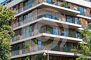 Facade of a new apartment house