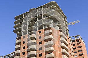 Facade of the new high-rise building.