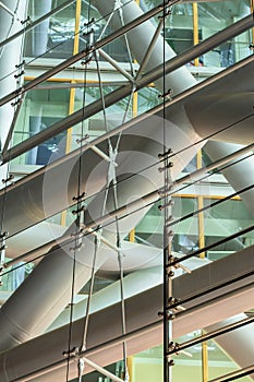 The facade of the office building in Dusseldorf