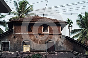 Facade of old apartment building