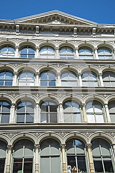 The facade of a old building