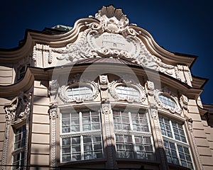 Facade of old building at Bratislava, Slovakia