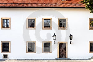 Facade of old house in Bratislava castle