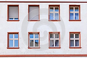 facade of an old house with window