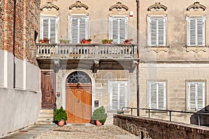 Facade of old italian house.