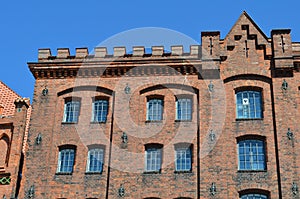 Facade of an old Marzipan storehouse in LÃ¼beck