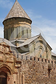 Facade of Old Orthodox cathedral of ruins