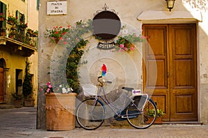 Facade of old osteria in Pienza photo