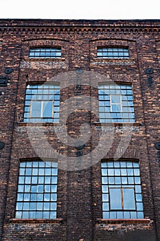 Facade of an old textile factory, Lodz, Poland