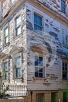 Facade of an old wooden  house