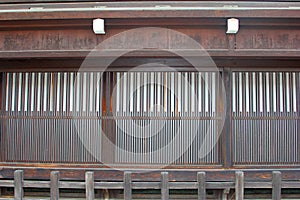 Facade old wooden Japanse house, Takayama, Japan