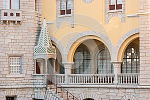 Facade of one of the historic buildings in Cascais, Portugal