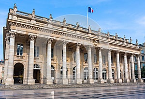 Facade of the opera of Bordeaux, France