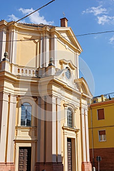 Facade of the Oratory of San Luigi Church in San Secondo Parmense in the Province of Parma - Italy