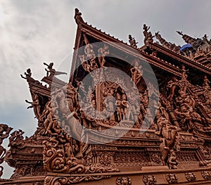 Facade ornamentation of Sanctuary of truth Architecture perspective