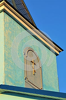 Facade of the Orthodox Church with small arched doors