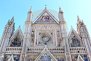Facade of Orvieto Cathedral, Italy photo