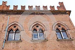 Facade of the Palace notaries on Piazza Maggiore in Bologna photo