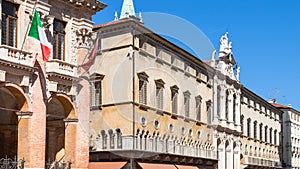 Facade of palaces on Piazza dei Signori in Vicenza