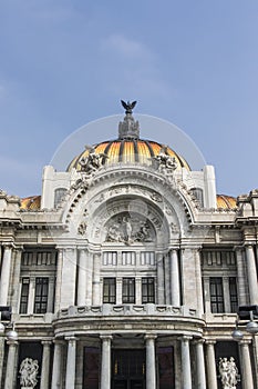 Facade of the Palacio de Bellas Artes in Mexico City, Mexico