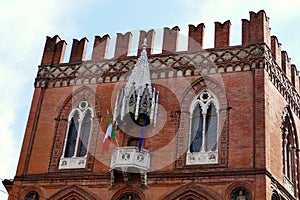 The facade of the Palazzo della Mercanzia in Bologna photo