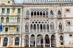 Facade of Palazzo Santa Sofia aka Ca D`Oro, Venice, Italy