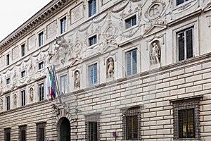 Facade of Palazzo Spada in Rome, Italy