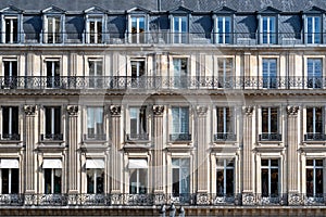 Facade of Paris residential building - Parisian architecture