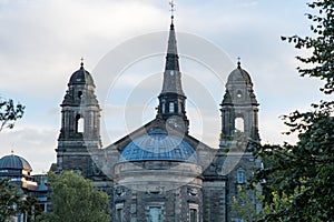 The facade of The Parish Church of St Cuthbert seen from Princes