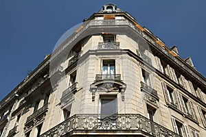 The facade of Parisian building, Paris, France.
