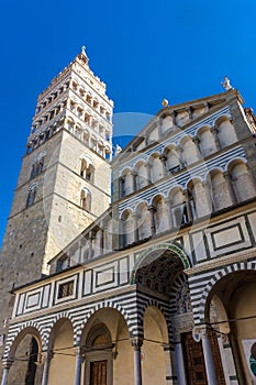 Facade of Pistoia Cathedral, Tuscany,  Italy