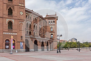 The facade of the Plaza de Toros de Las Ventas, Madrid, Spain.