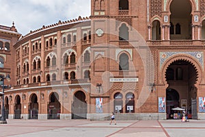 The facade of the Plaza de Toros de Las Ventas, Madrid, Spain.