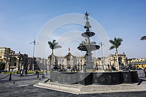 Facade of a president palace, Lima, Peru,Palacio de Gobierno (The Government Palace) photo