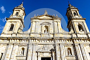 Facade of the Primatial Cathedral of BogotÃÂ¡, Colombia photo