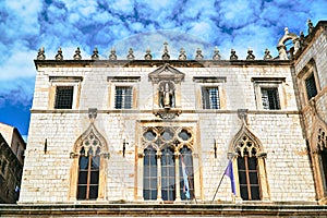 Facade of the rectors palace in the city of Dubrovnik