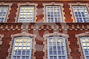 Facade of restored old building of former factory