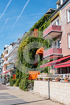 Facade on the Rhine promenade in Emmerich am Niederrhein, German