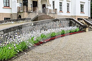 Facade of RokiÃÂ¡kis manor in Lithuania photo