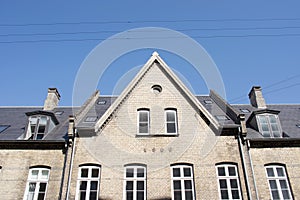 Facade and roof of a terraced house