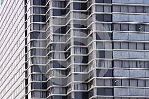 facade with rows of windows of a modern office building