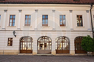 Facade of the Royal Palace of Godollo,Hungary.Summer season.