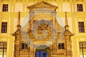 The facade of the Royal Palace in Prague