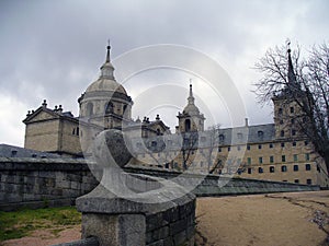 Facade of Royal Site of San Lorenzo de El Escorial (Monasterio y Sitio de El Escorial en Madrid)