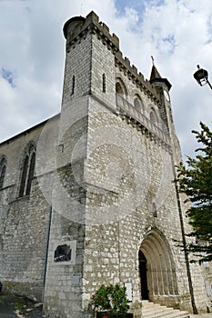 Facade of the Saint-AndrÃ© church in Monflanquin